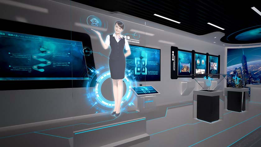 虛擬主持人展項(xiàng) 科技展廳中的虛擬主持人展項(xiàng)