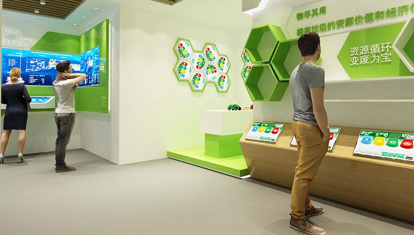 多媒體互動(dòng)展示 垃圾分類展廳中的多媒體互動(dòng)展示