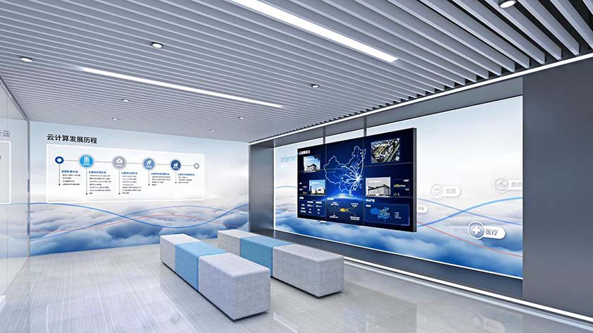 LED顯示屏 企業(yè)數(shù)字展廳中的LED顯示屏