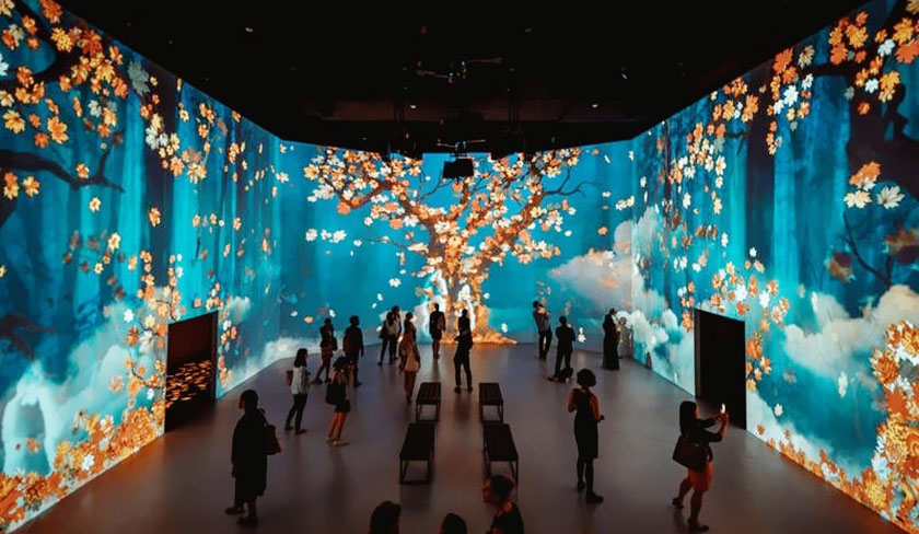 藝術(shù)展覽折幕投影 藝術(shù)展覽中的折幕投影制作效果圖