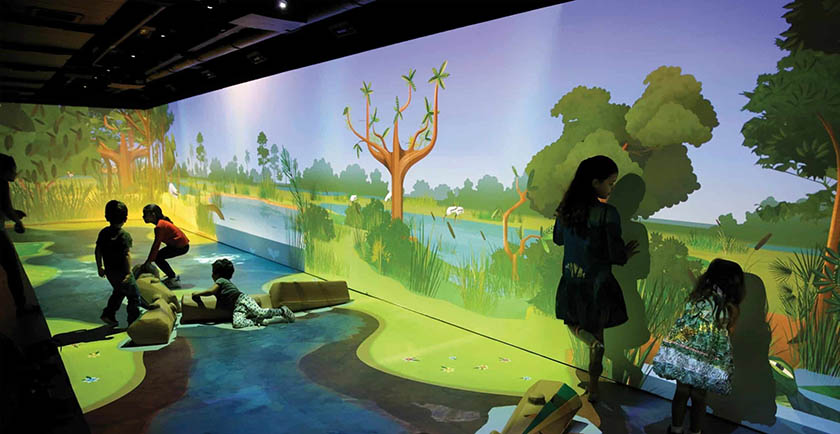 兒童主題樂園 兒童主題樂園中的森林互動投影