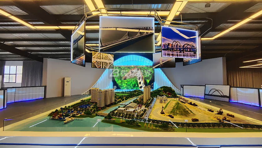 地產(chǎn)沙盤(pán)模型 地產(chǎn)多媒體展廳中的沙盤(pán)模型