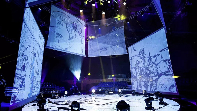 全息紗幕投影舞臺(tái)布置 全息紗幕投影舞臺(tái)布置