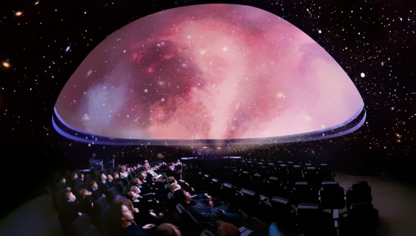 天文館中的球幕影院效果圖 天文館中的球幕影院效果圖