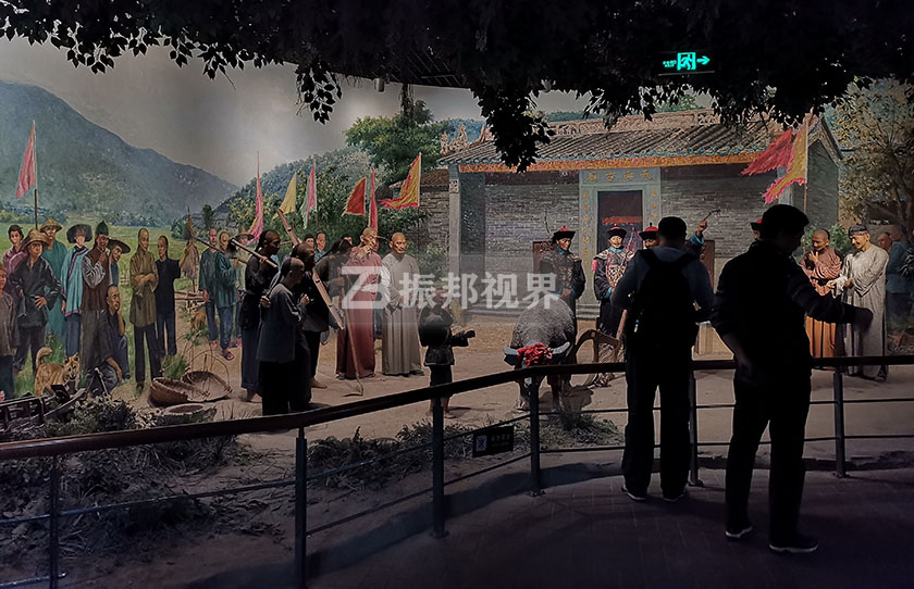 博物館展廳中的半景畫 博物館展廳中的半景畫