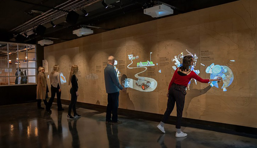 博物館墻面互動投影系統(tǒng)效果