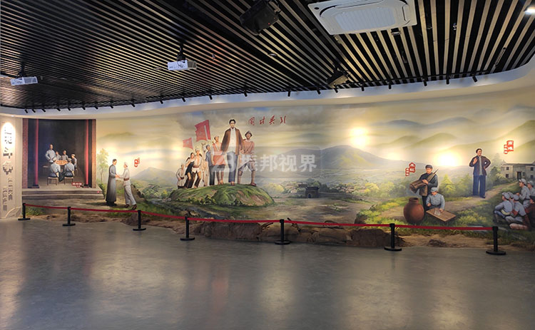 紅色主題半景畫