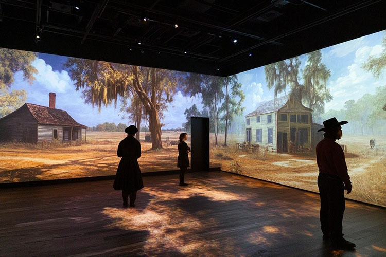 鄉(xiāng)村振興展廳折幕投影空間